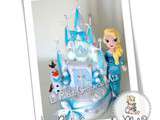 { Chateau Reine des Neiges } Gateau de couches fille Poupée Elsa