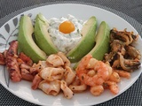 Assiette : Avocat - Fruits de mer