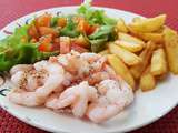 Assiette-Repas : Crevettes-Frites-Crudités