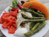 Assiette-Repas : Melon-Asperges-Radis-Tomate-Mozzarella