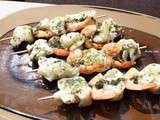 Brochettes Crevettes-Cabillaud