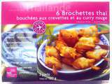 Brochettes Thaï Bouchées aux crevettes et curry rouge