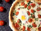 Tarte d’été : thon, tomates, mozzarella et basilic