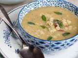 Soupe lentilles corail, jambon de Parme