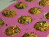 Muffins m&m’s – Cœur de Nutella