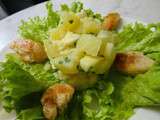 Salade aux deux pommes, sauce houmous