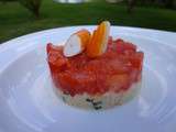 Tartare de tomates et rillettes de thon