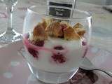 Verrine au fromage blanc et aux framboises