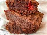 Brownie chocolat framboise