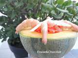 Assiette melon & crevette