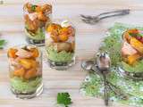 Verrines avocat, crevettes et mangue