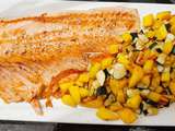 Plancha : Saumon, mangue et courgettes