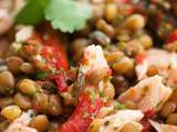 Salade de lentilles et saumon