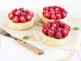 Tartelettes aux framboises, crème de citron vert à l’huile d’olive