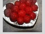 Moelleux au chocolat et framboises on top