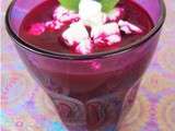 Gaspacho de betteraves, dés de feta