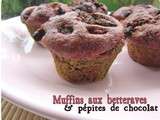 Muffins à la betterave, pépites de chocolat