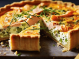 Facile de quiche aux poireaux et truite fumée