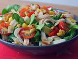 Salade au dés de brebis et jambon accompagné de Cacahuète