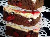 Cheesecake brownies aux framboises