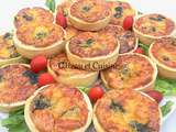 Petites quiches aux crevettes et épinards