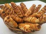 Petites tresses feuilletées à la viande hachée et fromage