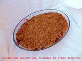 Crumble pommes, fraises et Petit Beurre