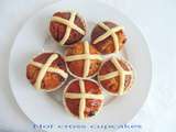 Hot cross cupcakes