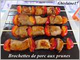 Brochettes de porc aux prunes