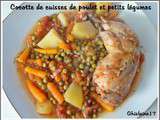 Cocotte de cuisses de poulet et petits légumes