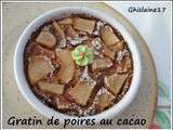 Gratin de poires au cacao