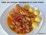 Lapin aux poivrons, champignons et sauce tomate