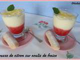 Mousse de citron sur coulis de fraise