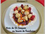 Noix de St Jacques au beurre de framboise