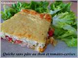 Quiche sans pâte au thon et tomates-cerises