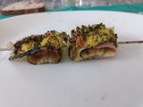 Brochettes de courgettes jambon et Edam