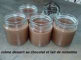 Crème dessert au chocolat et lait de noisettes au thermomix