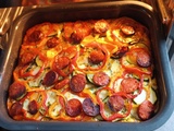 Gratin pdt courgette poivrons chorizo au combi ninja