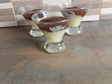 Mousse chocolat noir sur lit de poires