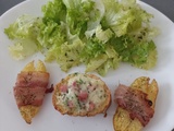 Pommes de terre panées et lardées