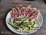 Salade de tête roulée et tagliatelles de courgettes