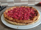 Tarte clafouti compotée de cerises du jardin