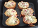 Tartines de baguette au jambon gratinées ( combi ninja)