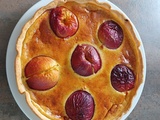 Tarte aux brugnons et noisettes