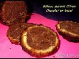 Gâteau marbré citron-chocolat en bocal