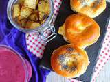 Bagels Œufs Brouillés, Patates Sautées & Smoothie {Brunch – Foodista #3}