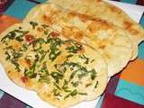 Naan au fromage, à la coriandre et à l'ail