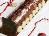 Bûche choco-pistache et griottes