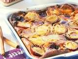 Clafoutis de quetsches au sirop de cannelle, au miel