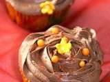 Cupcake orange et ganache chocolat orange